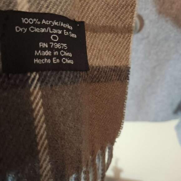 London Fog Wool-blend Jacket Women's Medium, Beige, Plaid Scarf Warm Winter Fall - Picture 8 of 15